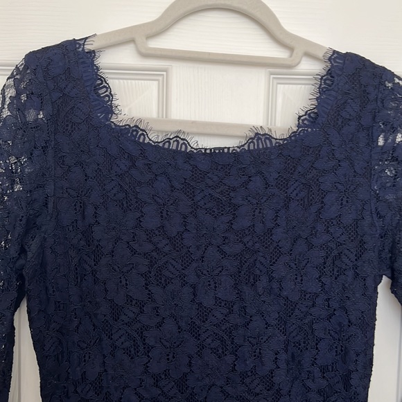 {Diane Von Furstenberg} Zarita navy lace dress - Picture 3 of 8